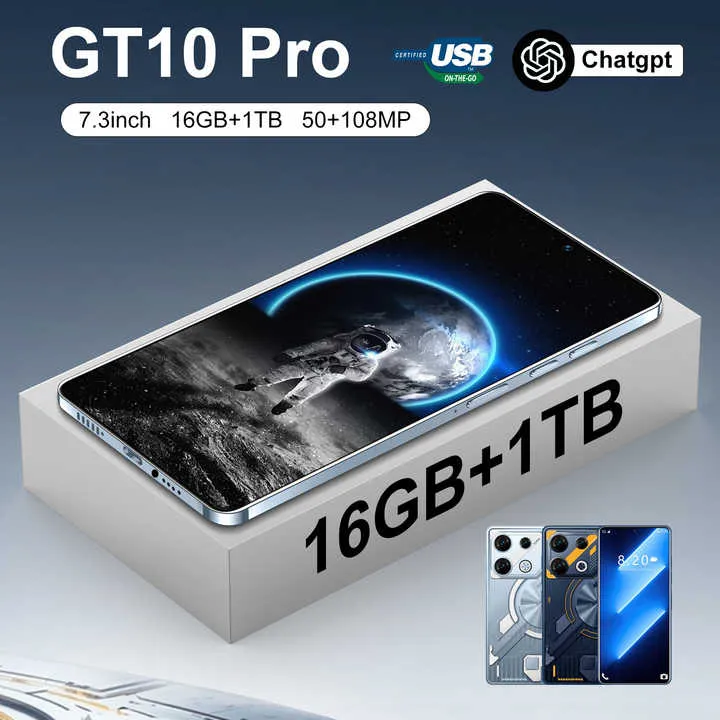 هاتف محمول أصلي GT 10 pro 16GB   1TB 5G 2024 هاتف ذكي 7 بوصة مفتوح  2024 Cellphone Original GT10pro 16GB 1TB 5G Smartphone 7inch