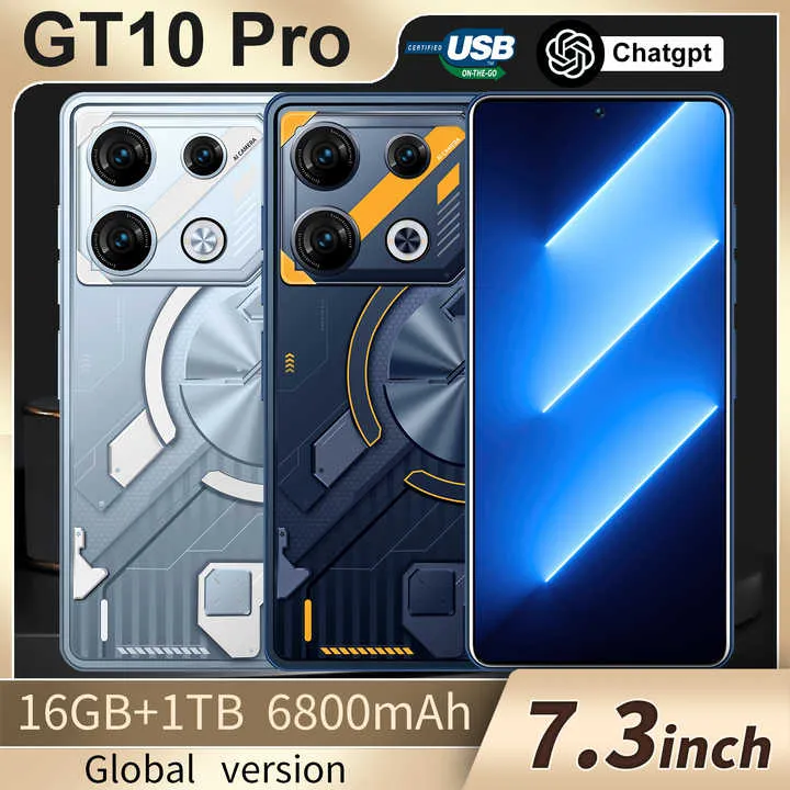 هاتف محمول أصلي GT 10 pro 16GB   1TB 5G 2024 هاتف ذكي 7 بوصة مفتوح  2024 Cellphone Original GT10pro 16GB 1TB 5G Smartphone 7inch