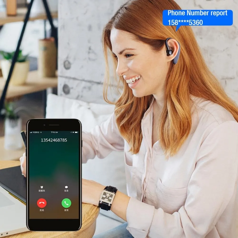 180 Degree Rotating Wireless Bluetooth Car Handsfree Earphones