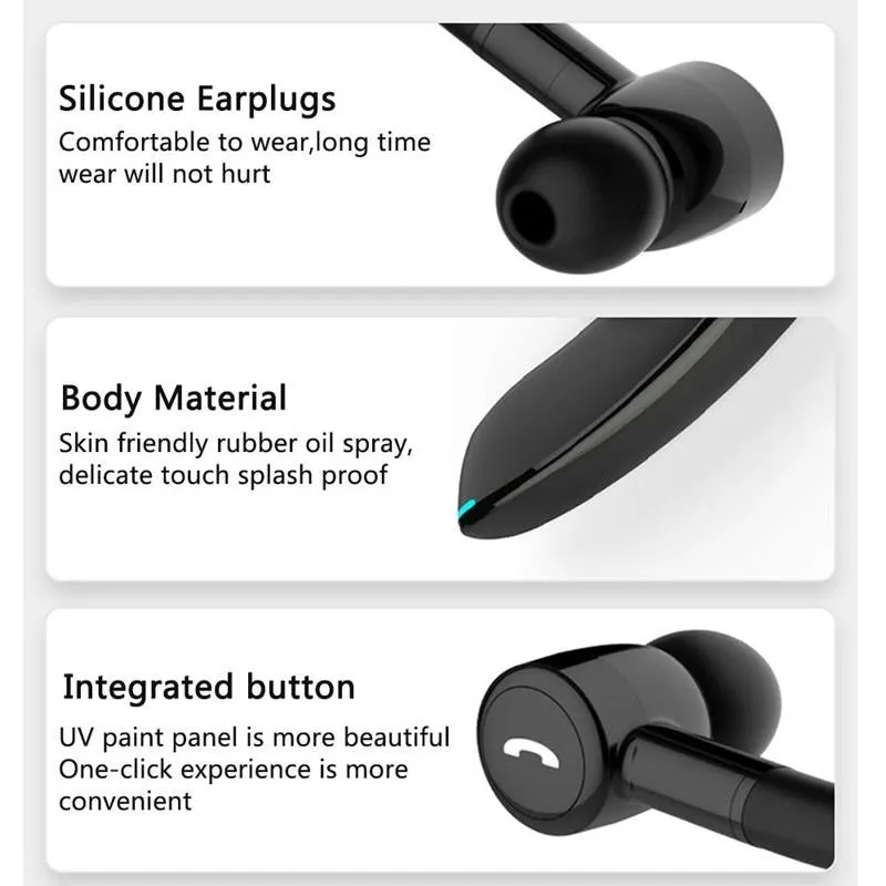 180 Degree Rotating Wireless Bluetooth Car Handsfree Earphones