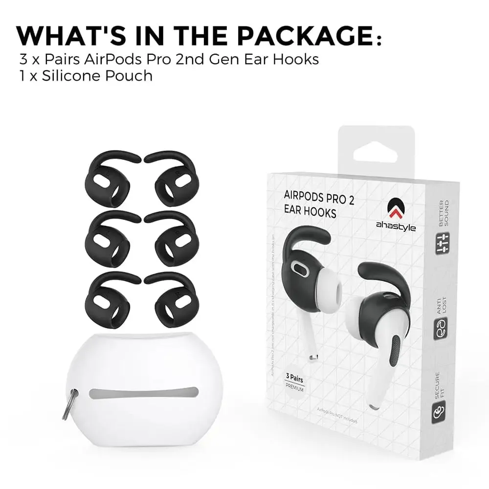 3 Pairs Anti-slip Anti-drop Silicone Ear Hook for Apple Airpods Pro 2 2nd Gen