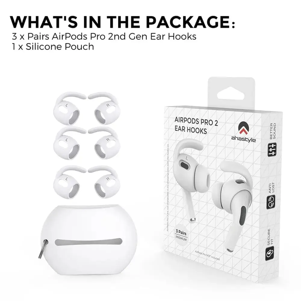 3 Pairs Anti-slip Anti-drop Silicone Ear Hook for Apple Airpods Pro 2 2nd Gen