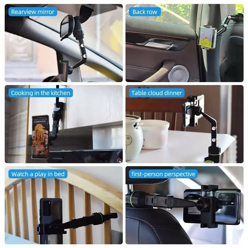 360° Car Mount Mobile Holder Universal One Touch Dashboard & Windshield Car Mount for All Mobile Phones (View Mirror Holder)