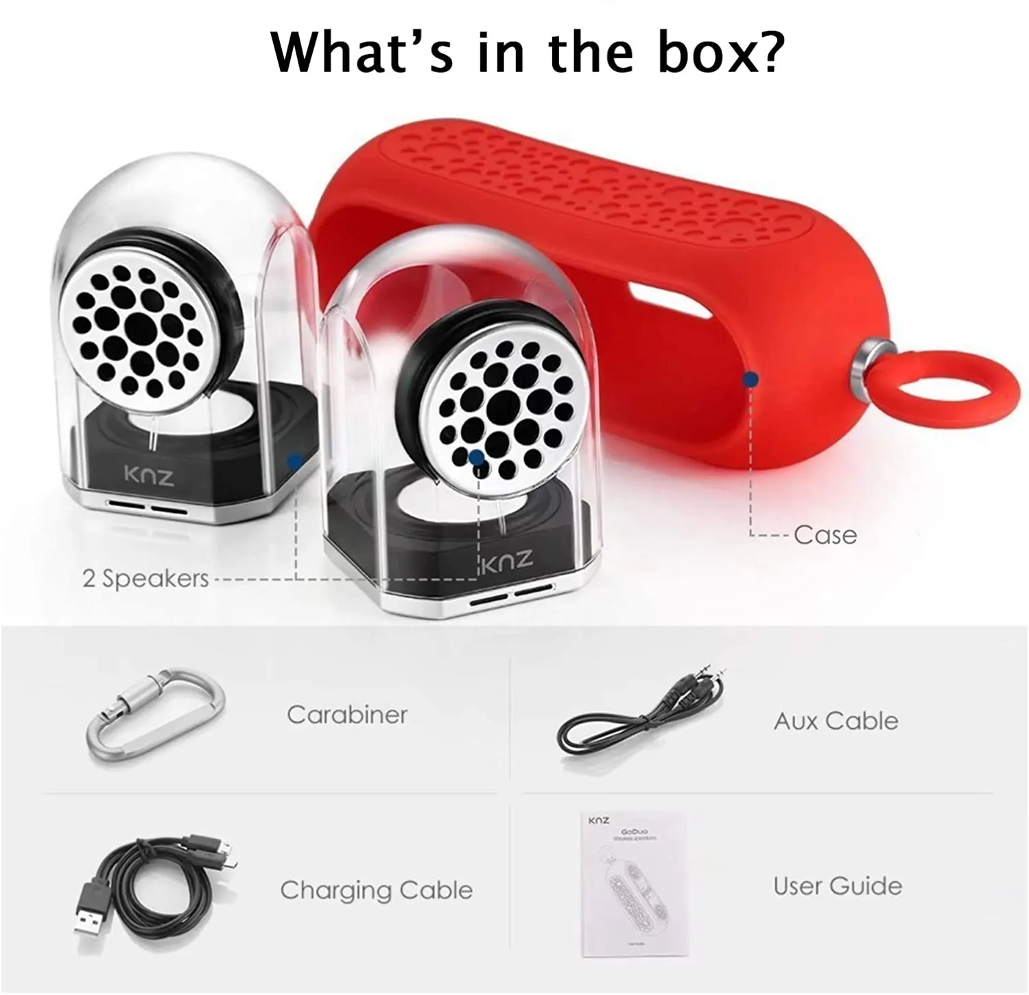 4-PACK KNZ GODUO Magnetic Wireless Speakers (Red)