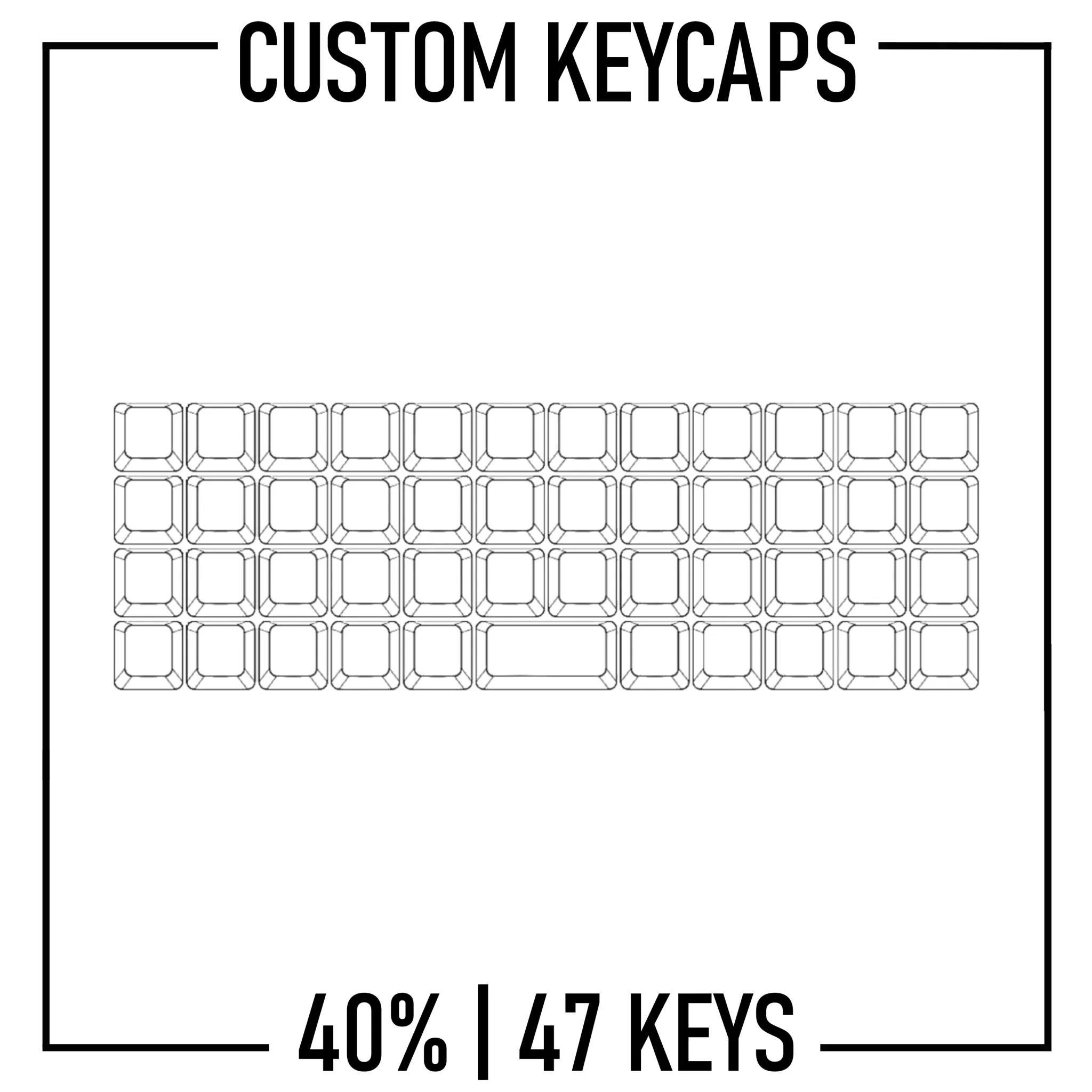 40% Keyboard Custom Keycaps ( ANSI | 47 Keys )