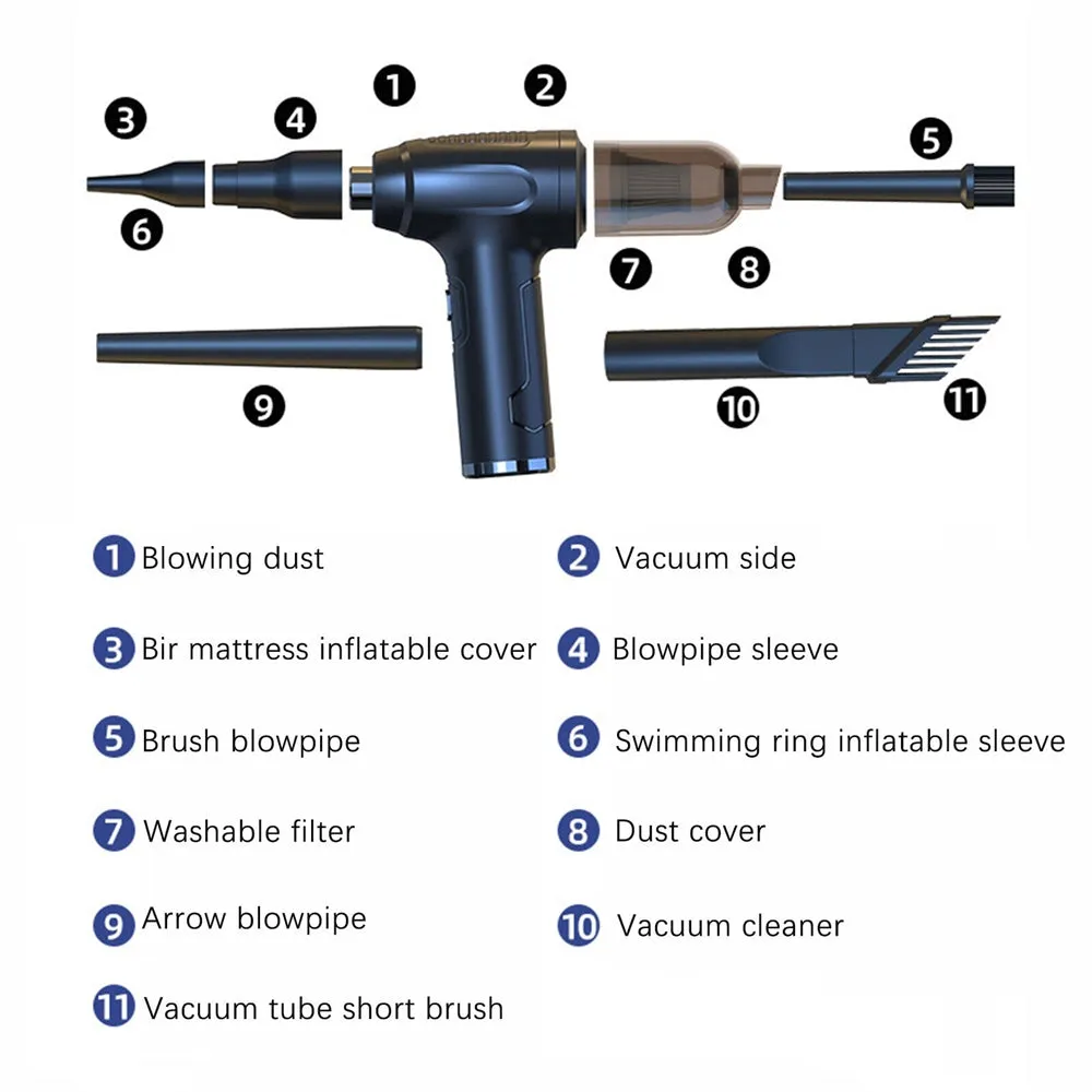 50000RPM Electric Cordless Air Duster | Car Vacuum Cleaner | Keyboard Cleaner Blower