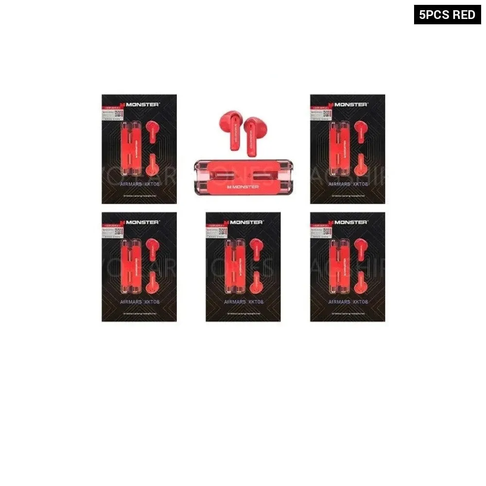 5pcs/2pcs/10pcs Wireless Bluetooth 5.3 Xkt08 Gaming Tws Low Latency Noise Reduction Earphones with Earbuds