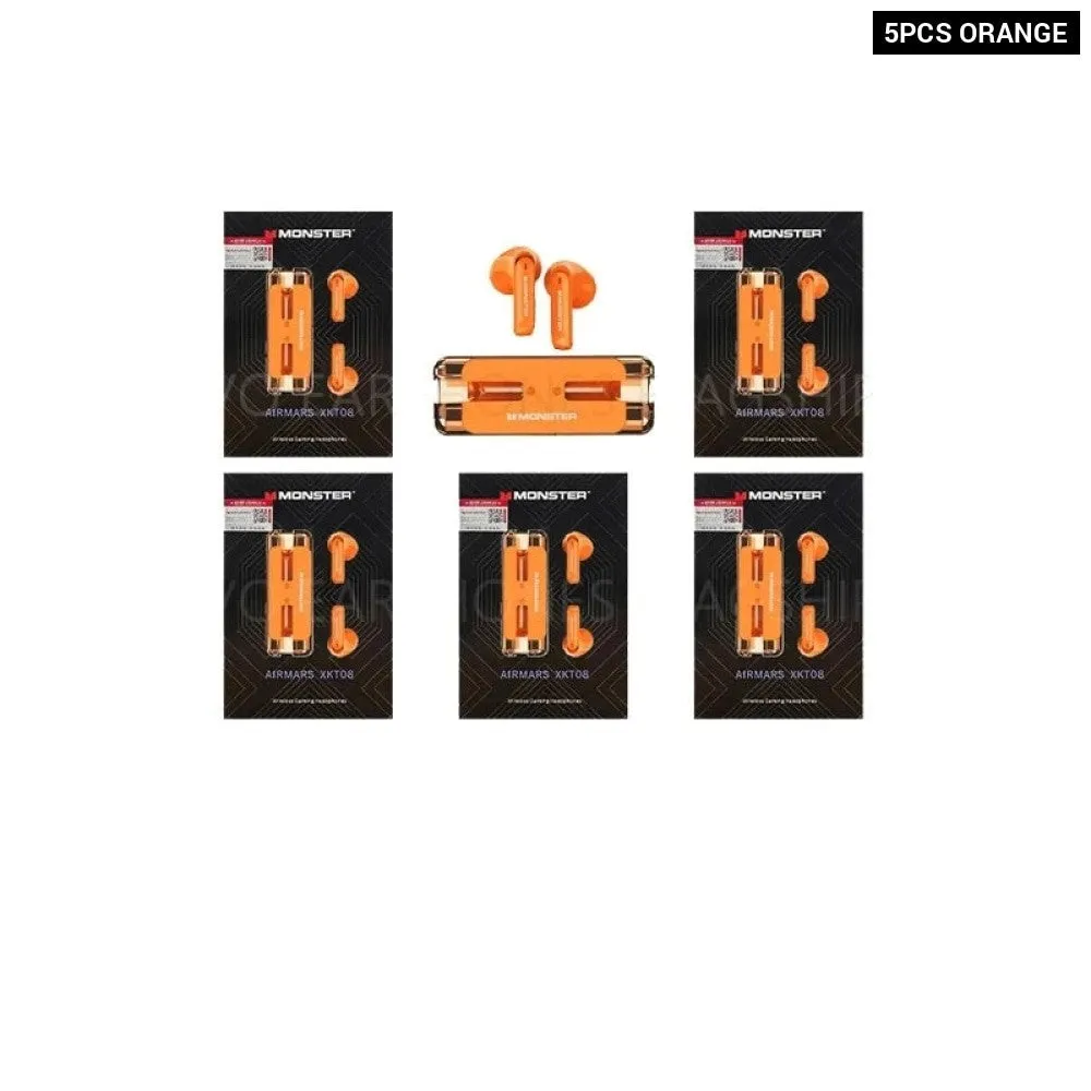 5pcs/2pcs/10pcs Wireless Bluetooth 5.3 Xkt08 Gaming Tws Low Latency Noise Reduction Earphones with Earbuds
