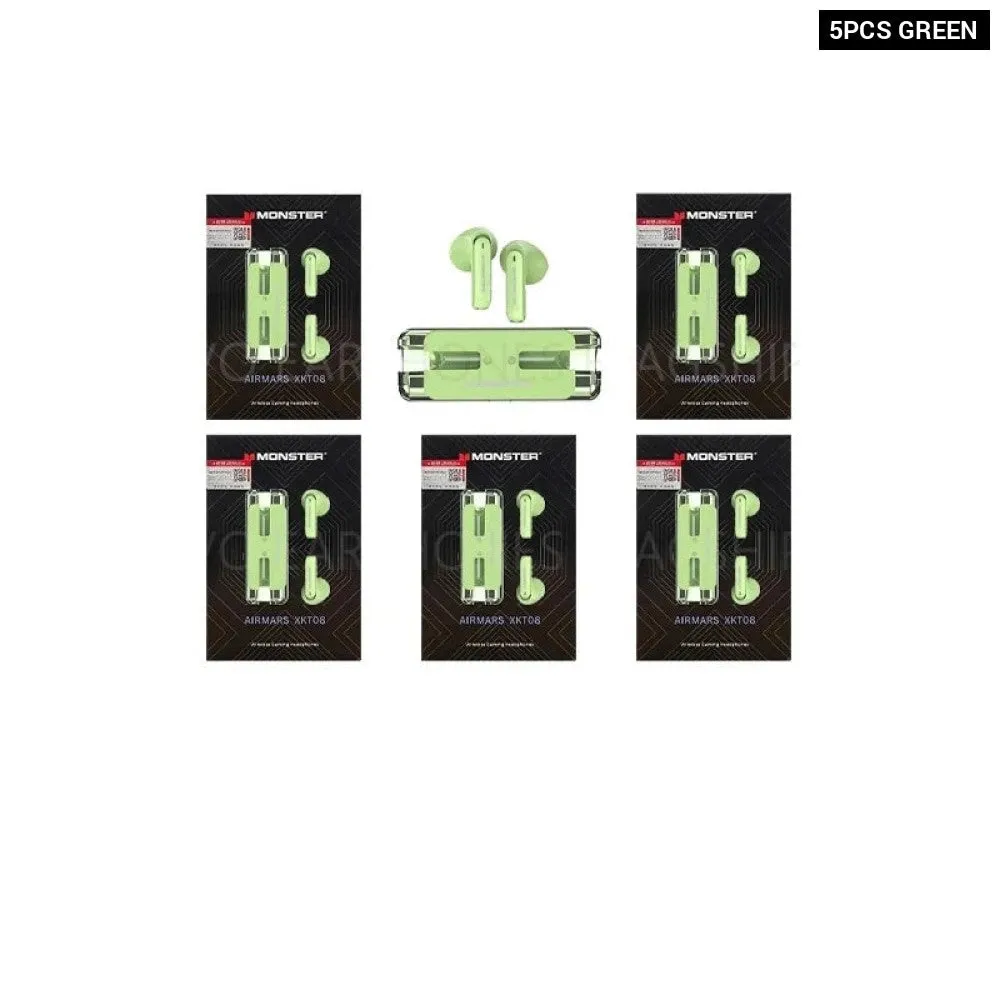 5pcs/2pcs/10pcs Wireless Bluetooth 5.3 Xkt08 Gaming Tws Low Latency Noise Reduction Earphones with Earbuds