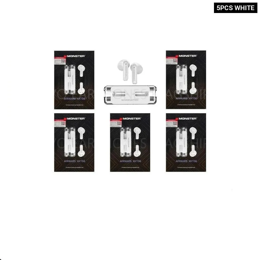 5pcs/2pcs/10pcs Wireless Bluetooth 5.3 Xkt08 Gaming Tws Low Latency Noise Reduction Earphones with Earbuds