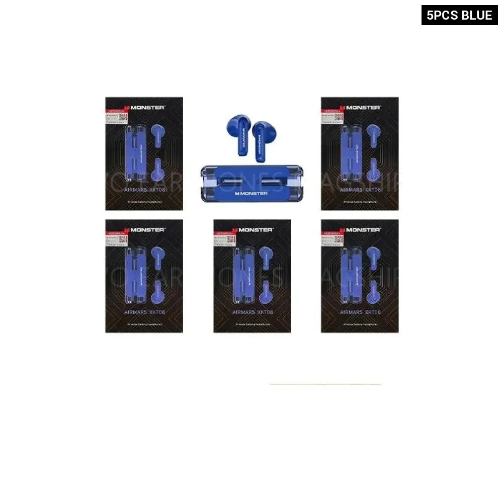 5pcs/2pcs/10pcs Wireless Bluetooth 5.3 Xkt08 Gaming Tws Low Latency Noise Reduction Earphones with Earbuds