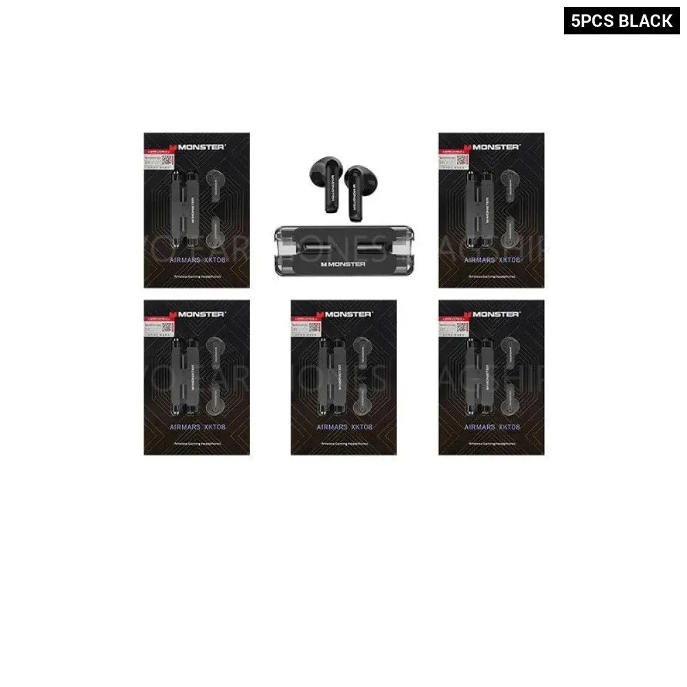 5pcs/2pcs/10pcs Wireless Bluetooth 5.3 Xkt08 Gaming Tws Low Latency Noise Reduction Earphones with Earbuds