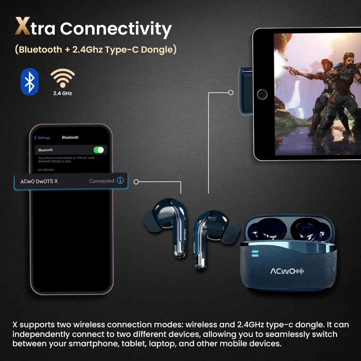 DwOTS X - [Gaming Earbuds For Gamers With ANC & Near Zero Lag]