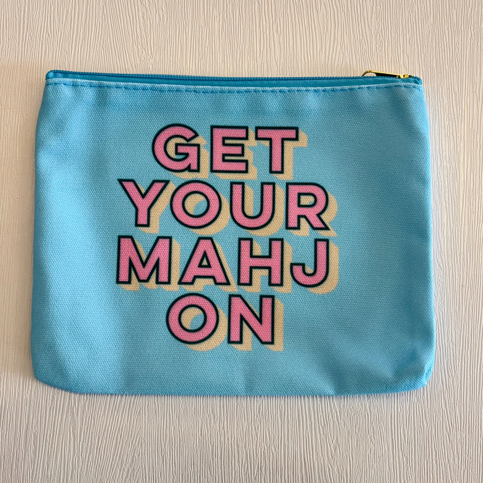 Get Your Mahjon Zipper Canvas Pouch