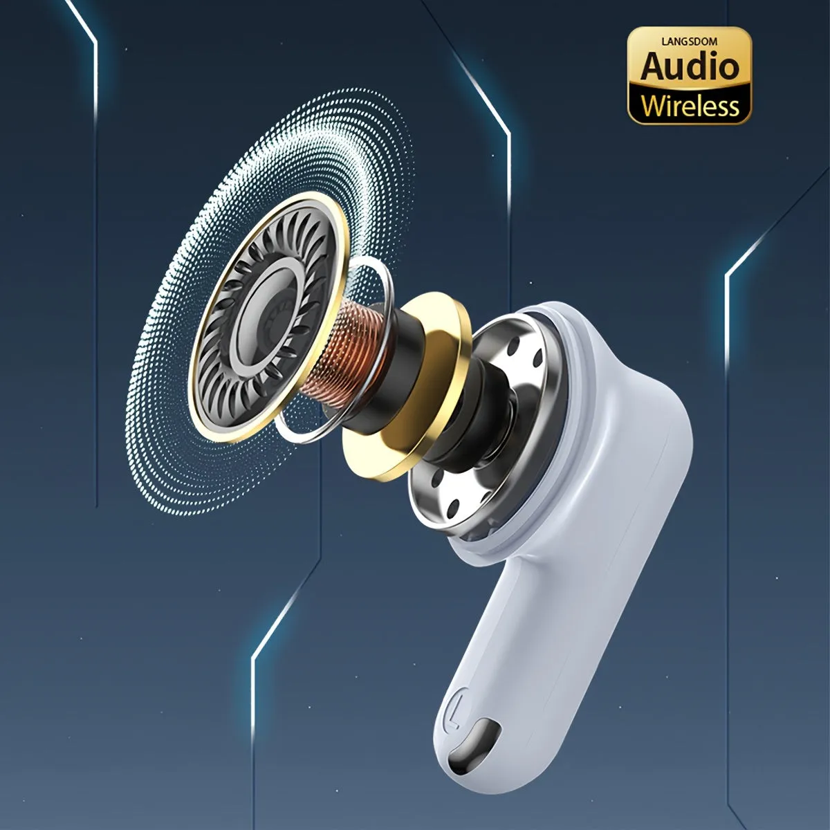 Langsdon THETA PRO True Wireless Headphones 45ms Low Latency EMC Noise Reduction Games/Music/sports/in-ear Headphones Available For Android And IOS.