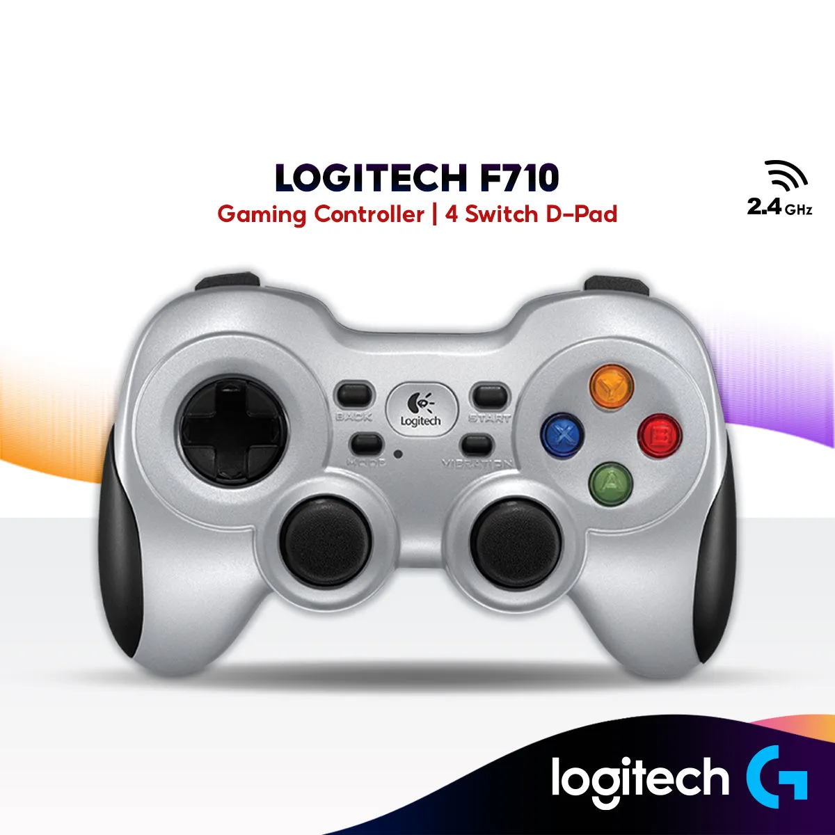 Logitech F710 Wireless Controller Gamepad with Four-Switch D-Pad | 2.4GHz Wireless | Works on PC (940-000119)
