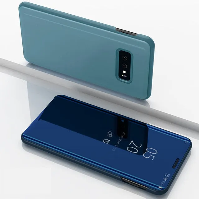 Luxury Smart View Flip Case For Samsung Galaxy S7 S8 S9 S10 Plus S10e Note 9 8 A10 A20 A30 A50 M10 M20 M30 Shockproof Case Cover