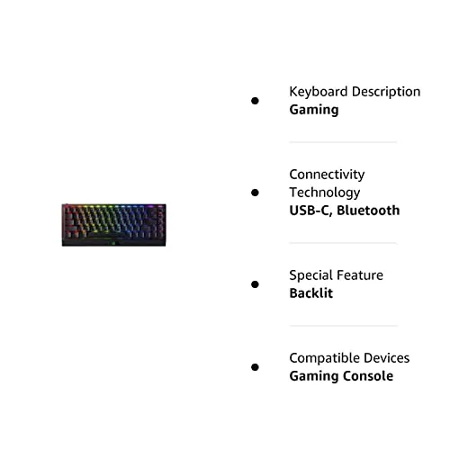 Razer BlackWidow V3 Mini HyperSpeed 65% Wireless Mechanical Gaming Keyboard: Yellow Mechanical Switches - Linear & Silent, 2.4 GHz, Bluetooth, Gaming Keyboards for Windows and Mac Computers (Renewed)