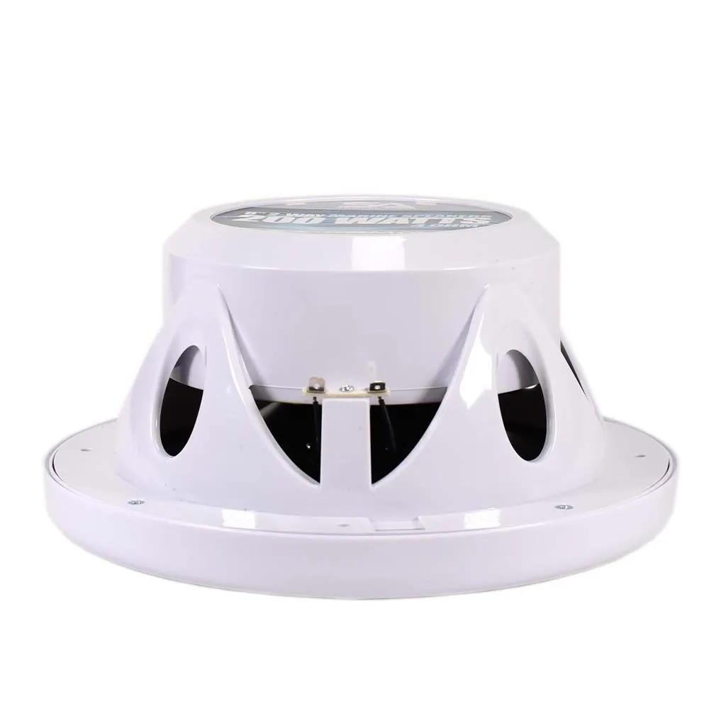 SA-08M01W - Pair of White 8 Inch 200 Watt 2-Way Waterproof Boat/Marine Speakers - 400 Watts Total