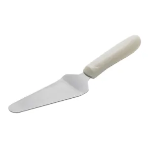 Winco TWP-51 5-1/2" Blade Pie Server with Whie Ergonomic Plastic Handle